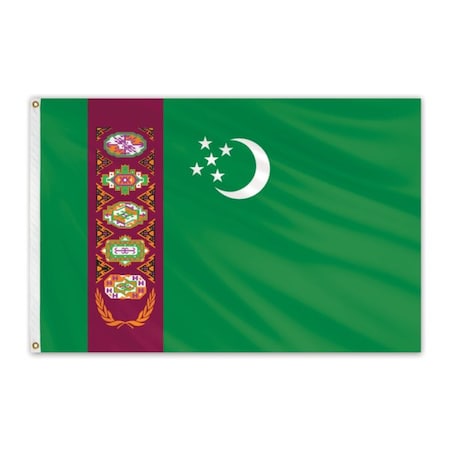 Turkmenistan Outdoor Nylon Flag 4'x6'